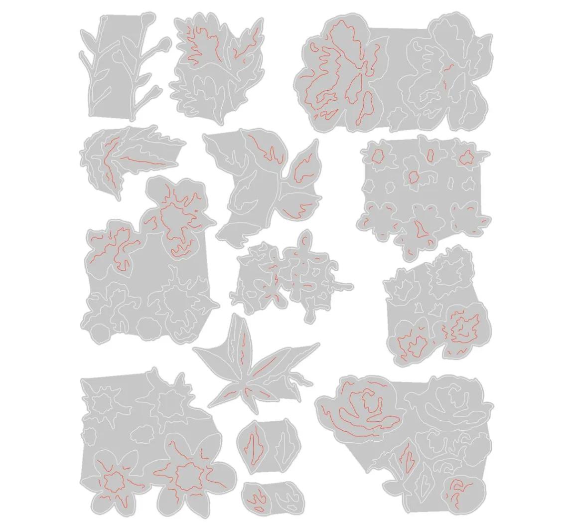 Best Sizzix Thinlits Stanzschablone "Brushstroke Flowers Mini by Tim Holtz"