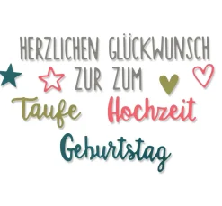 Sale Sizzix Thinlits Stanzschablone "Herzlichen Glückwunsch"