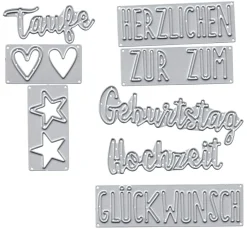 Sale Sizzix Thinlits Stanzschablone "Herzlichen Glückwunsch"