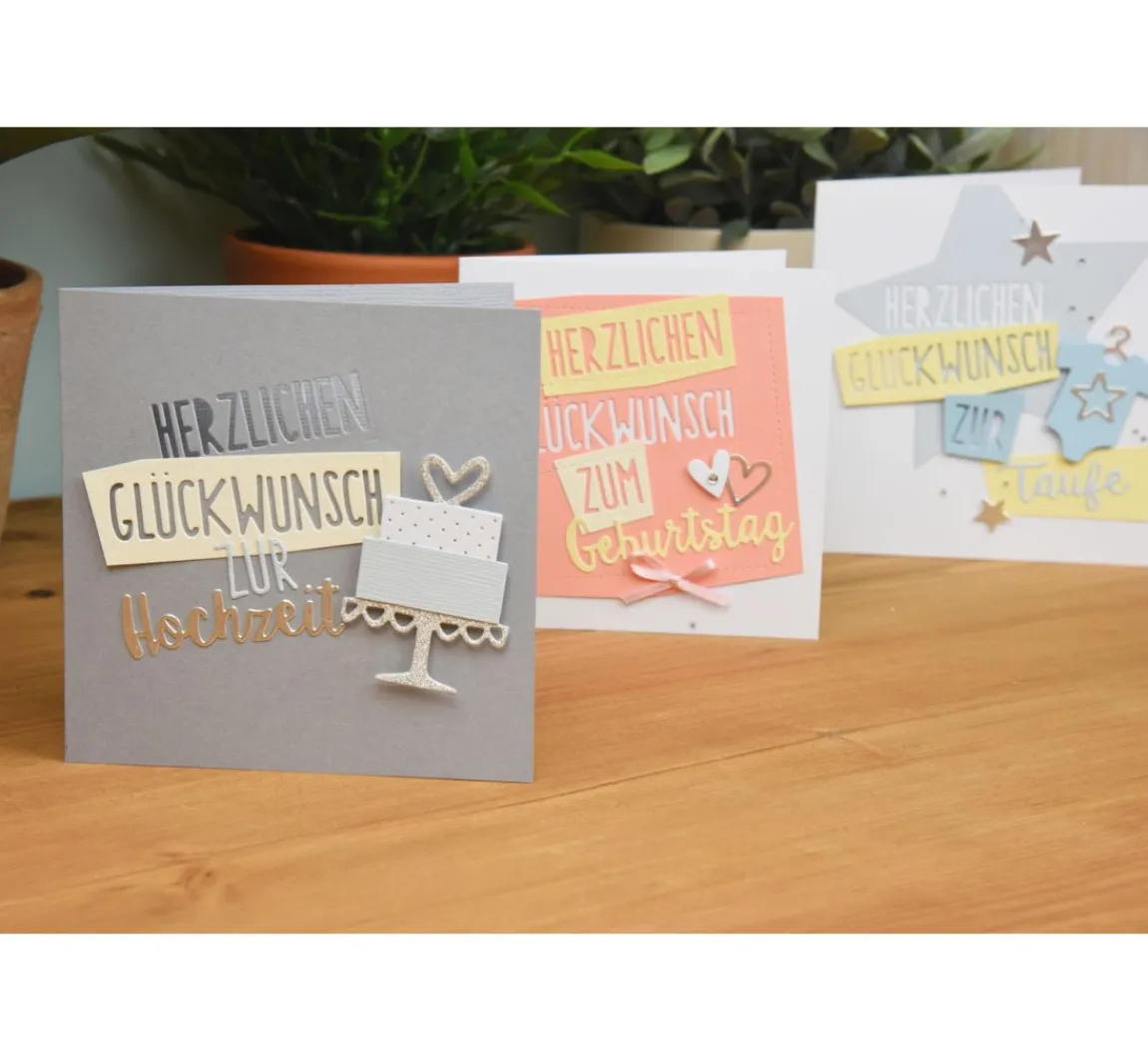 Sale Sizzix Thinlits Stanzschablone "Herzlichen Glückwunsch"