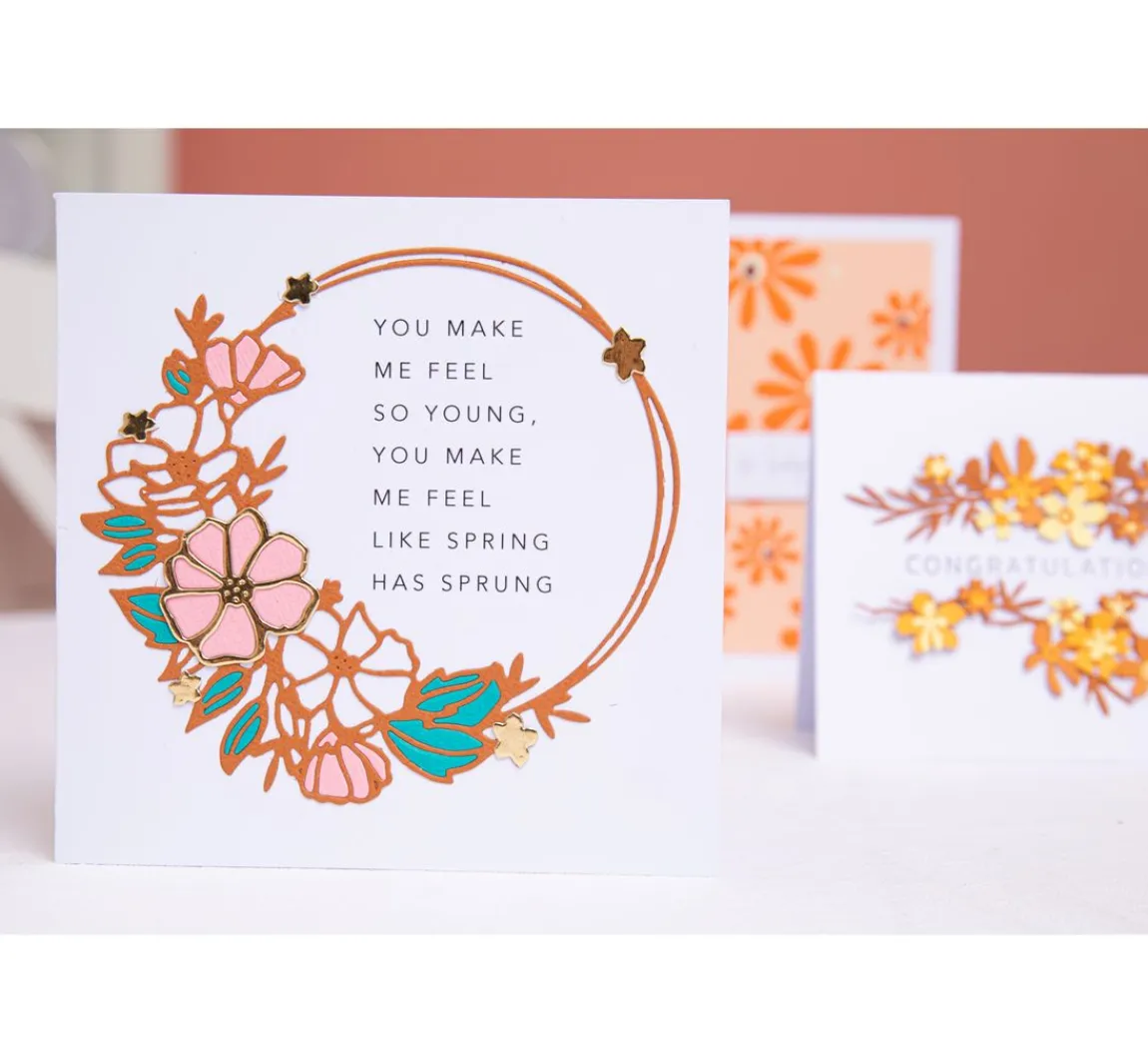 Sale Sizzix Thinlits Stanzschablone "Floral Round"