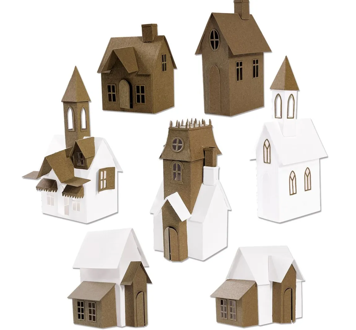 Sale Sizzix Thinlits Stanzschablonen-Set "Village Collection by Tim Holtz"
