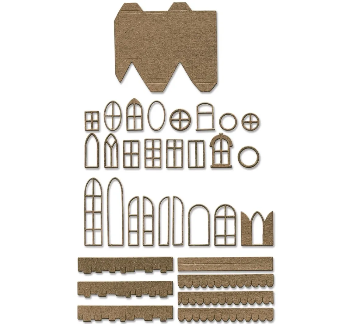 Sale Sizzix Thinlits Stanzschablonen-Set "Village Collection by Tim Holtz"