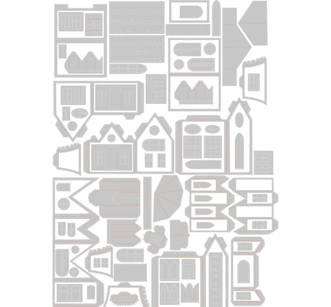 Sale Sizzix Thinlits Stanzschablonen-Set "Village Collection by Tim Holtz"