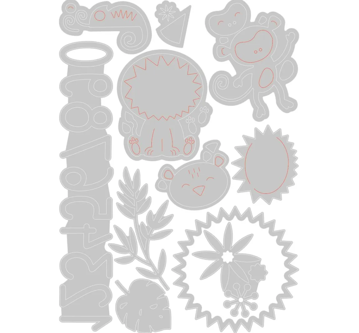 Best Sizzix Thinlits Stanzschablone "Jungle Fun"