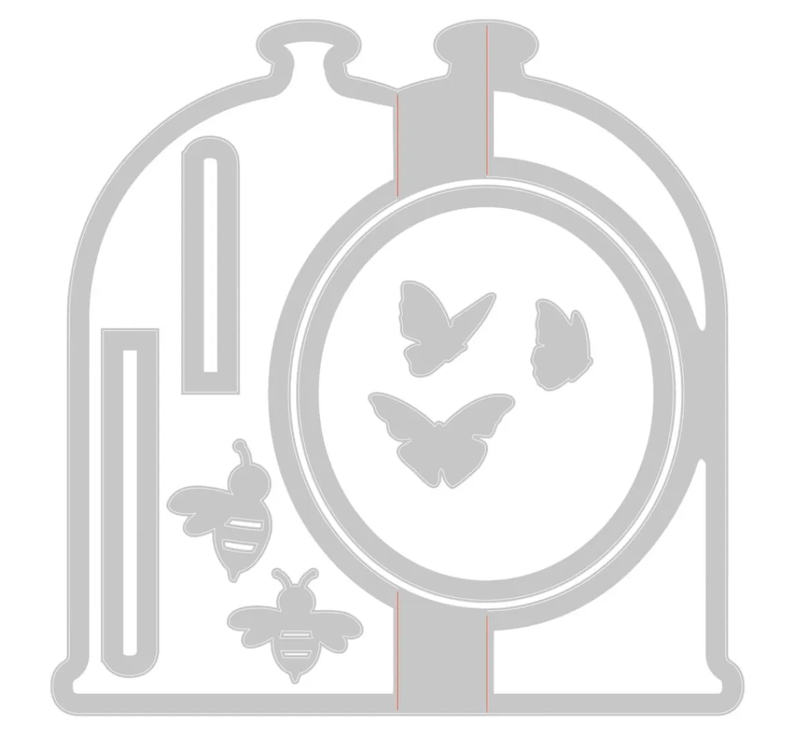 Sizzix Thinlits Stanzschablone "Card, Bell Jar"