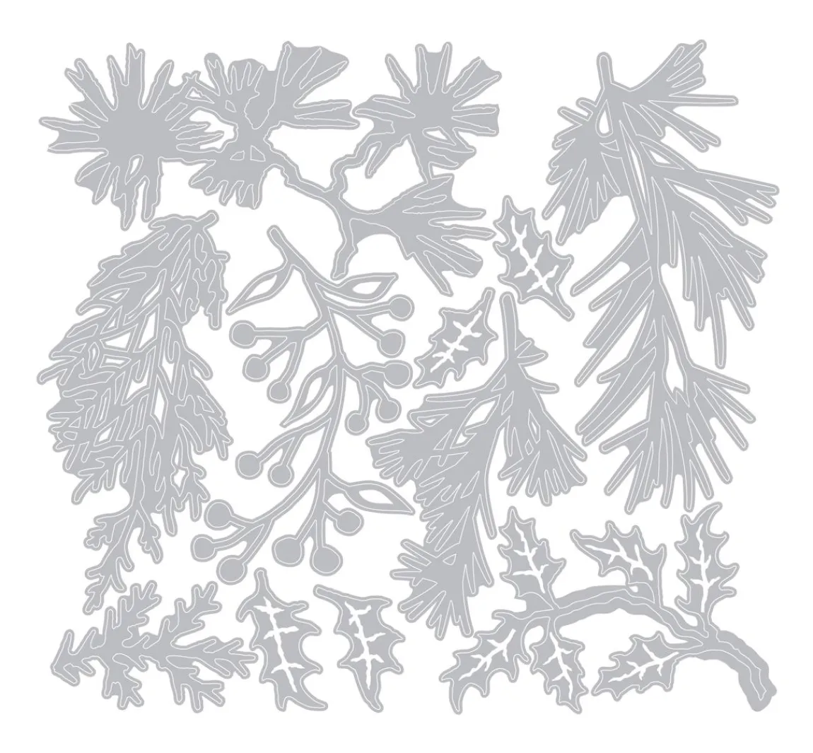 Clearance Sizzix Thinlits Stanzschablone "Holiday Greens by Tim Holtz"