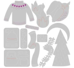 Sale Sizzix Thinlits Stanzschablone "Cozy Woodland"