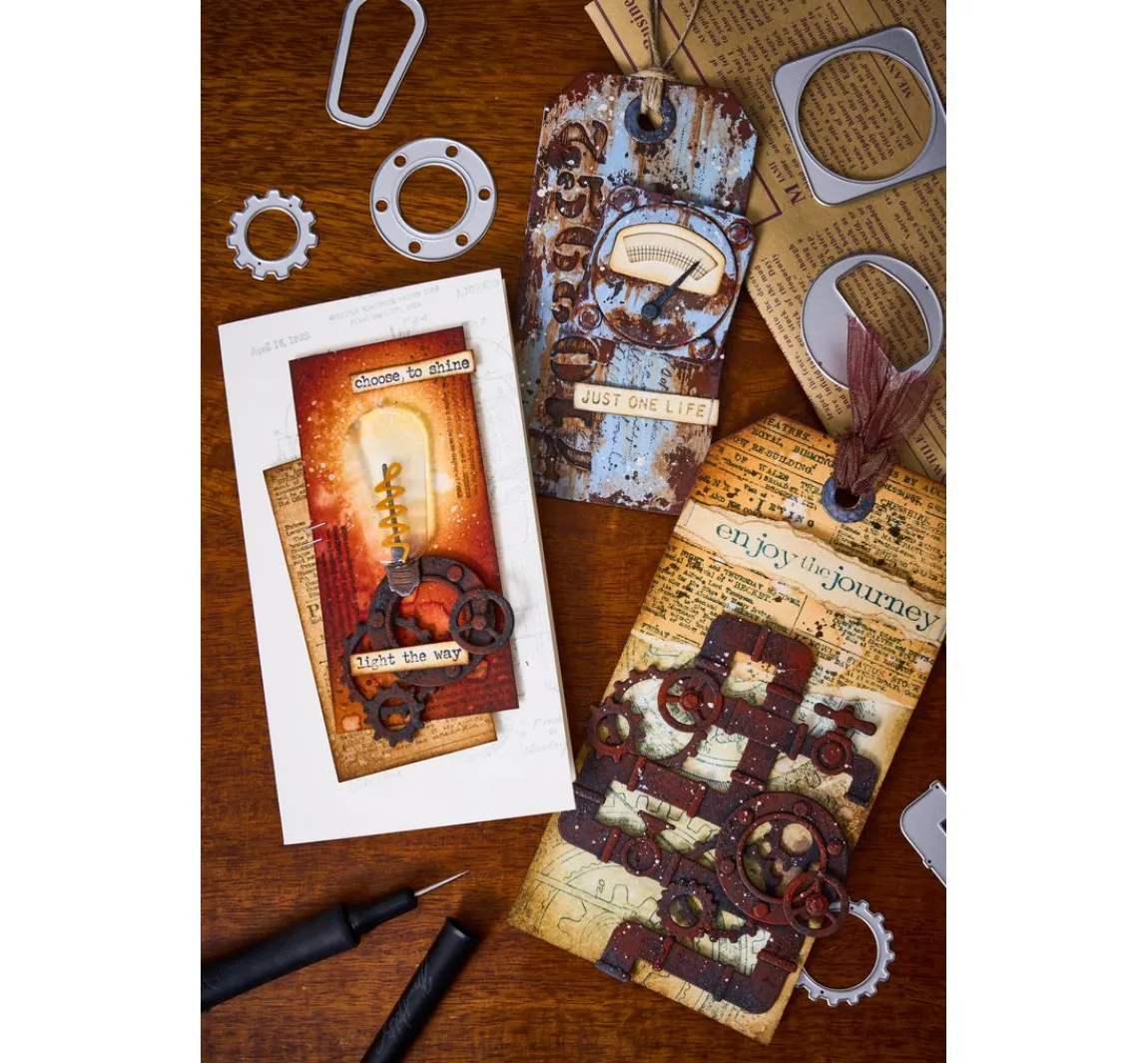 Best Sizzix Thinlits Stanzschablone "Vault Industrial by Tim Holtz"