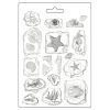 New Stamperia Soft Modellierform A5 "Silent Sea - Fossils"