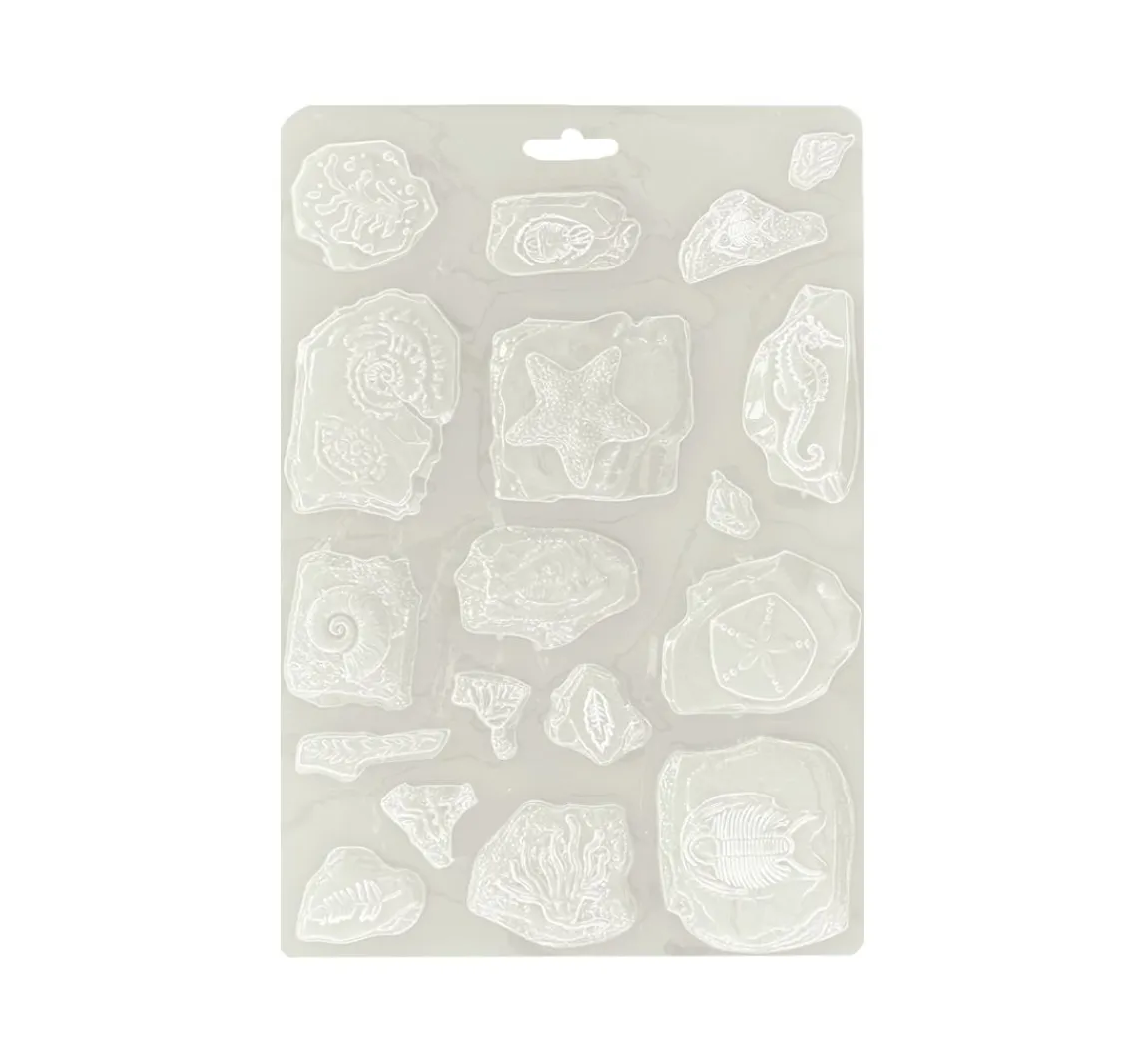 New Stamperia Soft Modellierform A5 "Silent Sea - Fossils"