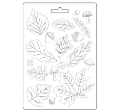 Discount Stamperia Soft Modellierform A5 "Whispering Woods - Leaves"