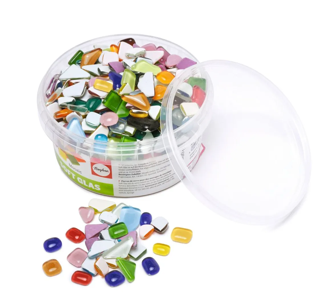 Best Rayher Soft-Glas Bruchmosaik "Bunter Mix", 500 g