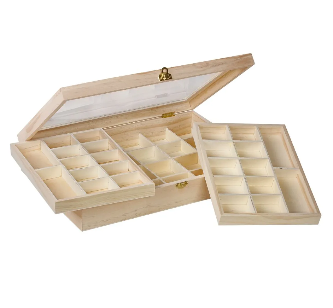 Best GLOREX Sortier- Schmuckkasten, Kiefernholz