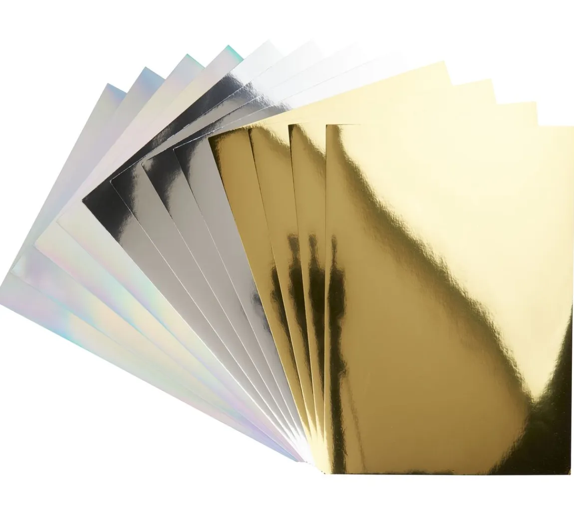 Rico Design Spiegelkarton-Block Gold/Silber
