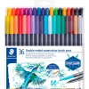 Best STAEDTLER Doppelfasermaler mit Pinselspitze, 36 Stück
