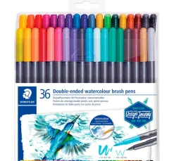 Best STAEDTLER Doppelfasermaler mit Pinselspitze, 36 Stück
