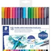 Online STAEDTLER Doppelfasermaler mit Pinselspitze, 18 St.