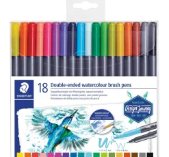 Online STAEDTLER Doppelfasermaler mit Pinselspitze, 18 St.