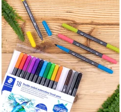 Online STAEDTLER Doppelfasermaler mit Pinselspitze, 18 St.