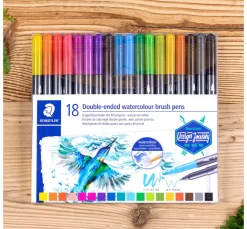 Online STAEDTLER Doppelfasermaler mit Pinselspitze, 18 St.