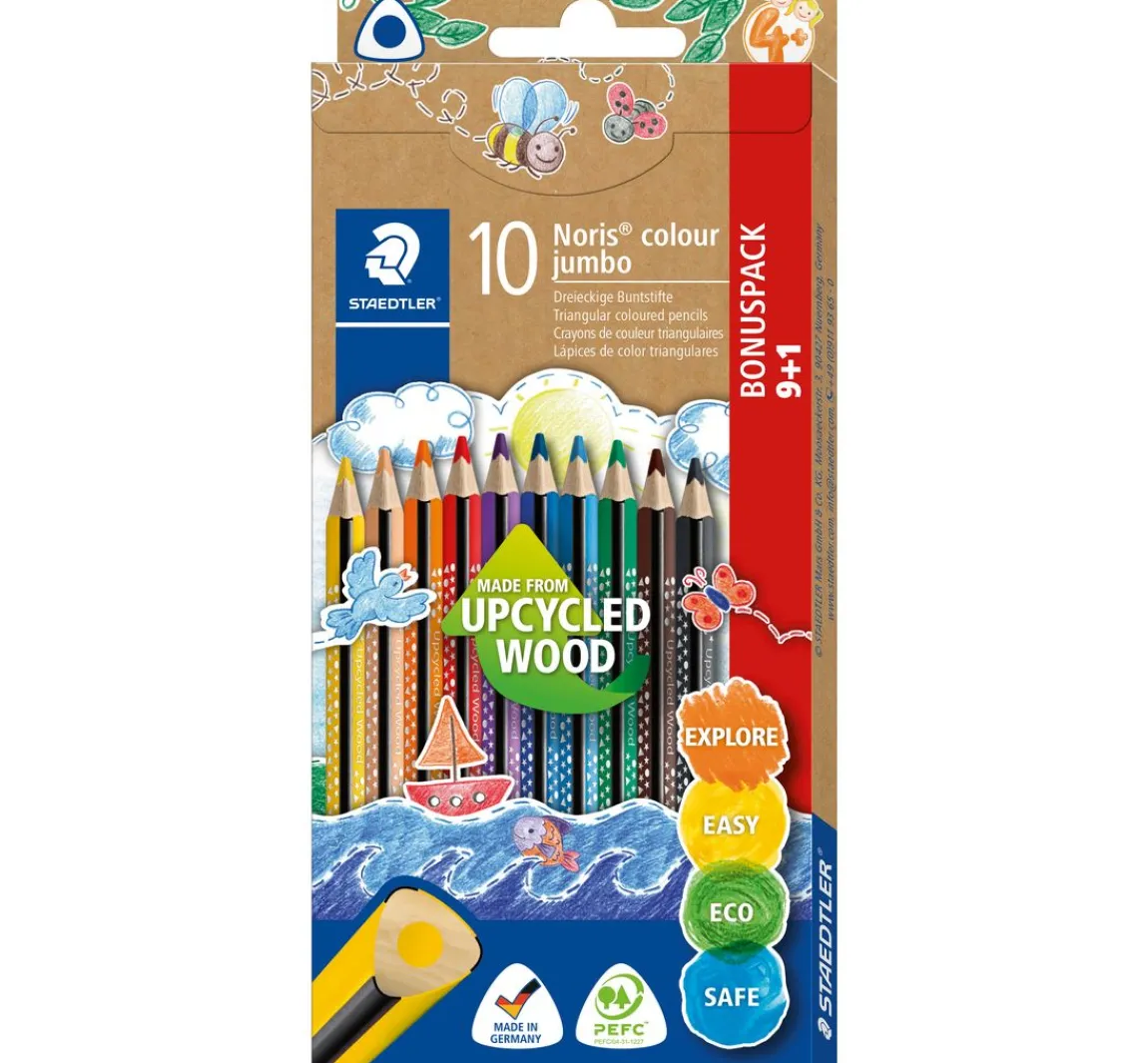 Discount STAEDTLER Noris colour "Jumbo Buntstifte", 9er-Set + 1 Gratis