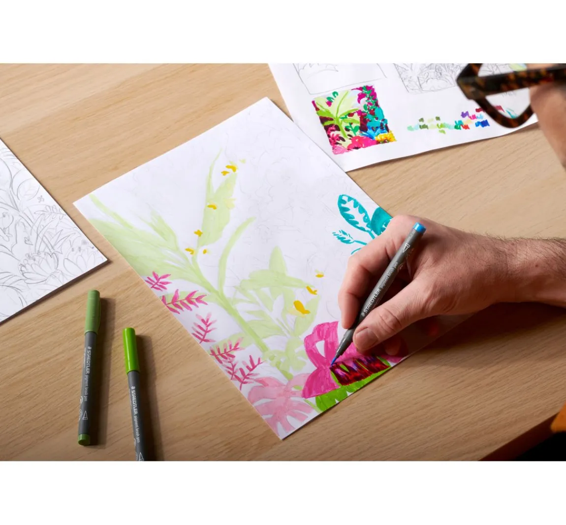 Online STAEDTLER Pigment brush pen, 12er-Set
