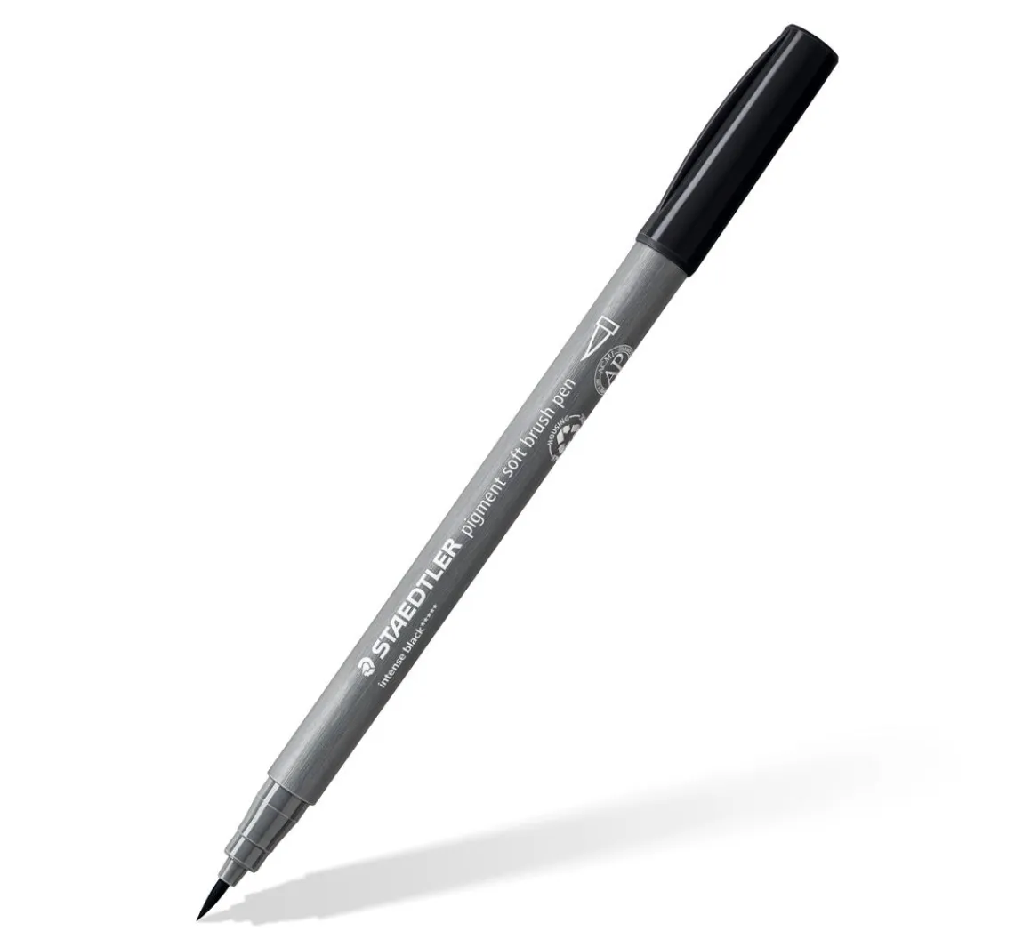 Hot STAEDTLER Pigment soft brush pen "Greys", 6er-Set
