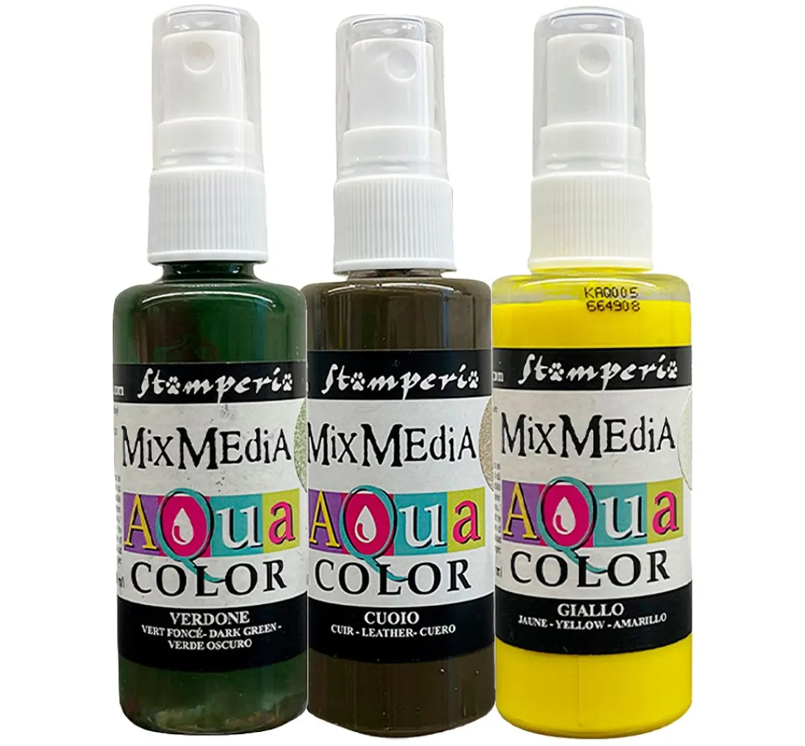 Discount Stamperia Aquacolor "Golden Harmony", 3er-Set