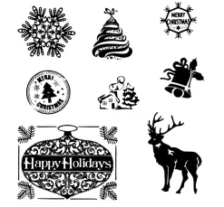 Discount FINDit Stanzformen- und Stempel-Set „Happy Holidays“