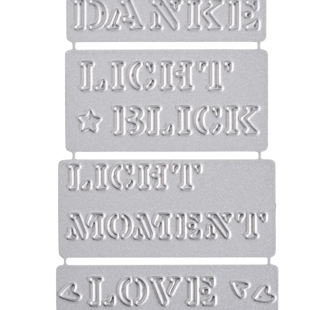 New FarbTon Papier Stanzschablone "Schriftdekore" für Marinas Licht