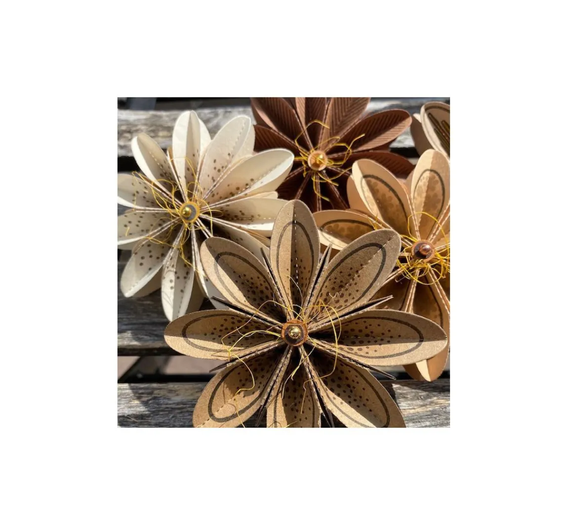 Hot FarbTon Papier Stanzschablone-Faltblumen "L"