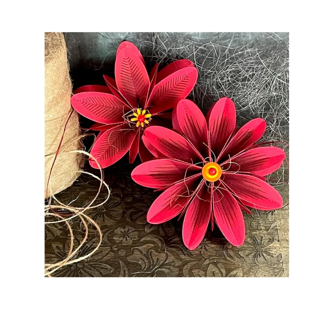Hot FarbTon Papier Stanzschablone-Faltblumen "L"