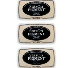 Outlet Rayher StazOn Pigment Stempelkissen Schwarz, 3er Set