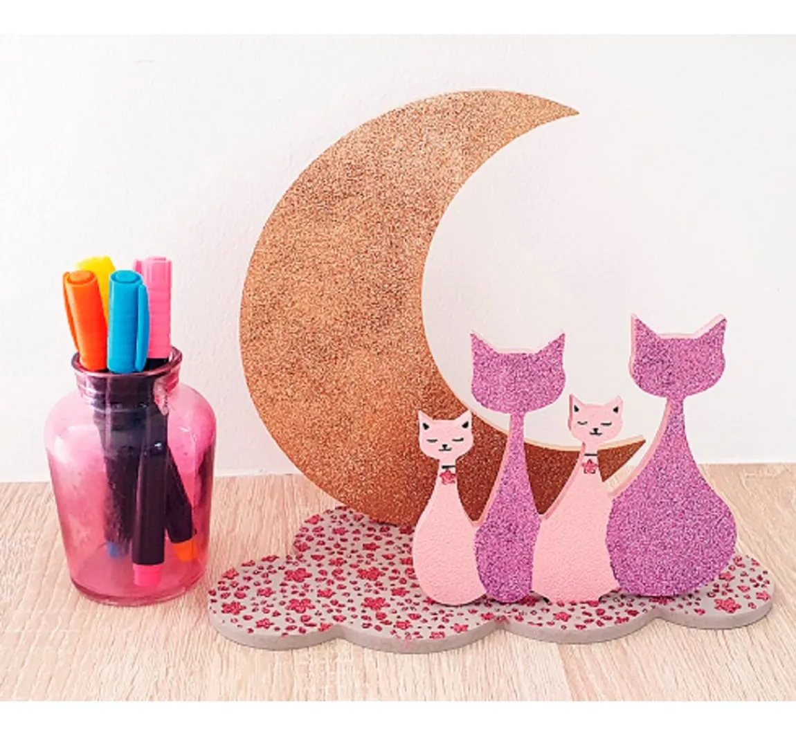 Hot Gomille Steckmotiv "Katzen im Mond"