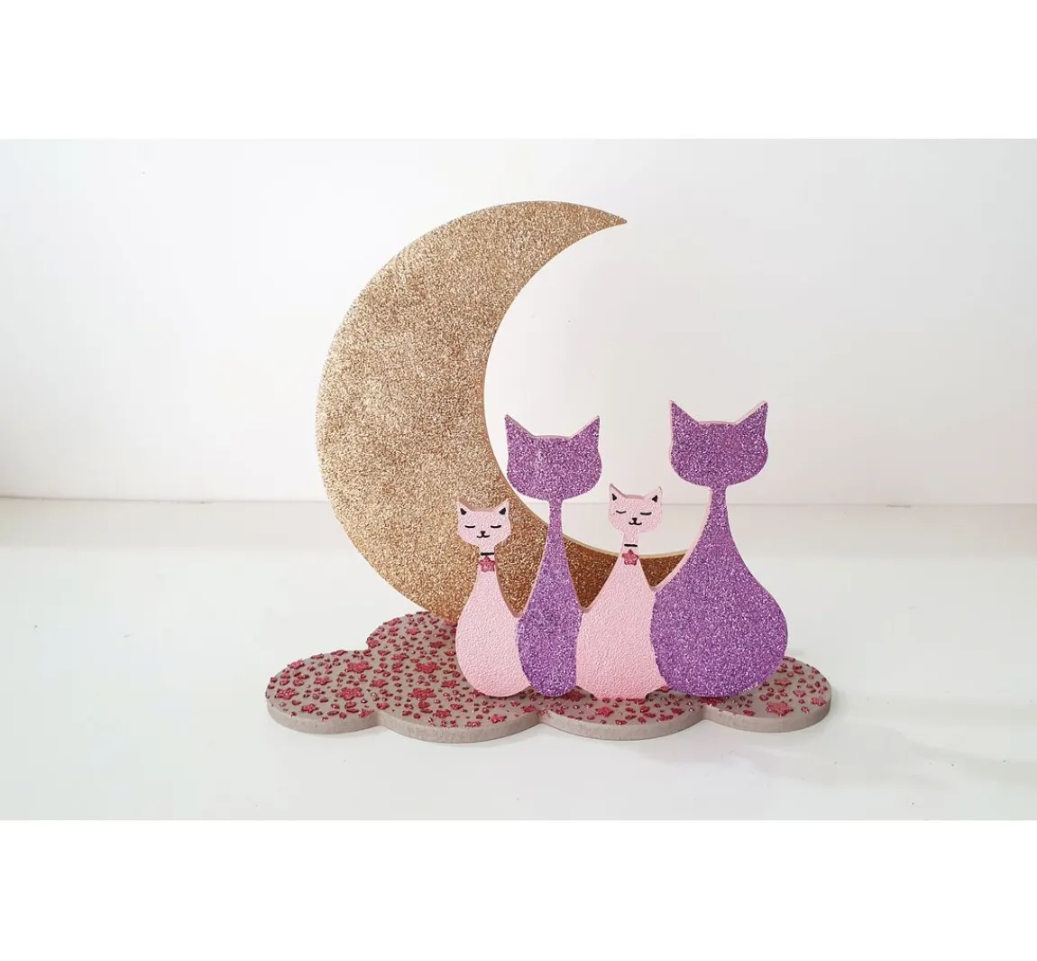 Hot Gomille Steckmotiv "Katzen im Mond"