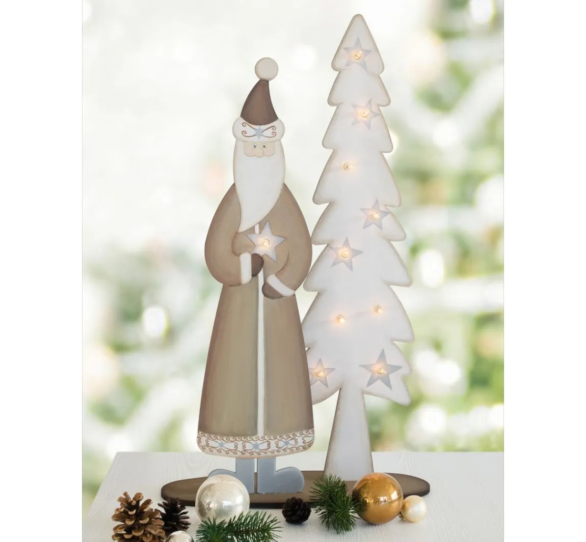 Outlet ohne Marke Stehfigur "Weihnachtsmann mit Tanne"