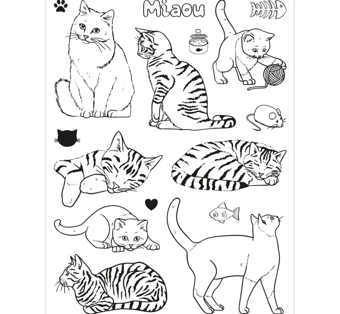 Hot Aladine Stempel-Set "Katzen"