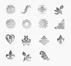 Outlet Rico Design Stempel-Set "Ornamente & Florale"