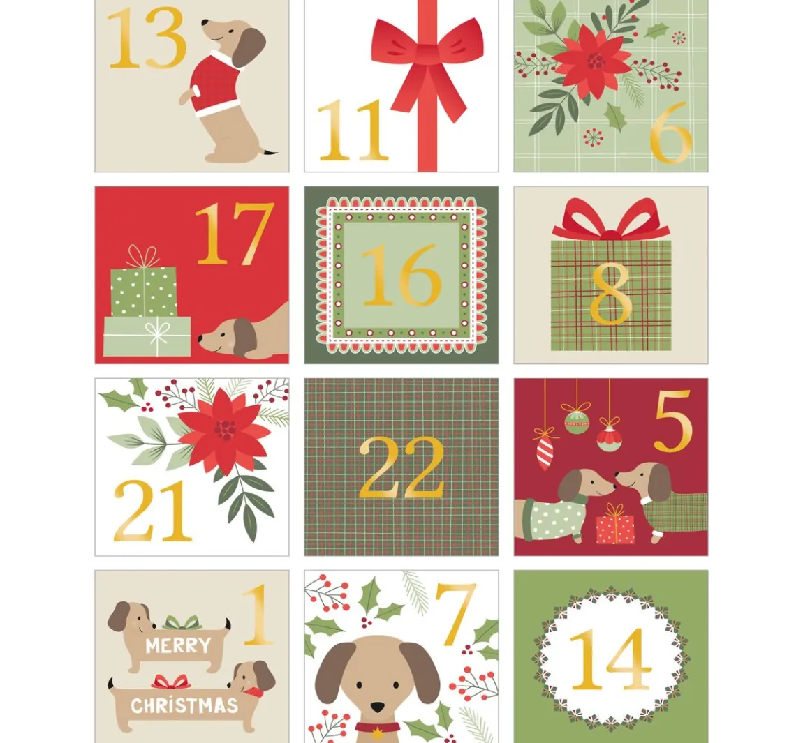 Outlet Artemio Sticker Adventszahlen "Woofy Christmas"