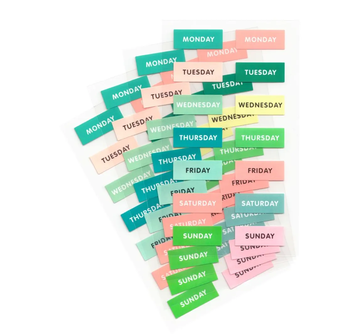 Clearance Rico Design Sticker "Wochentage", 4 Blatt