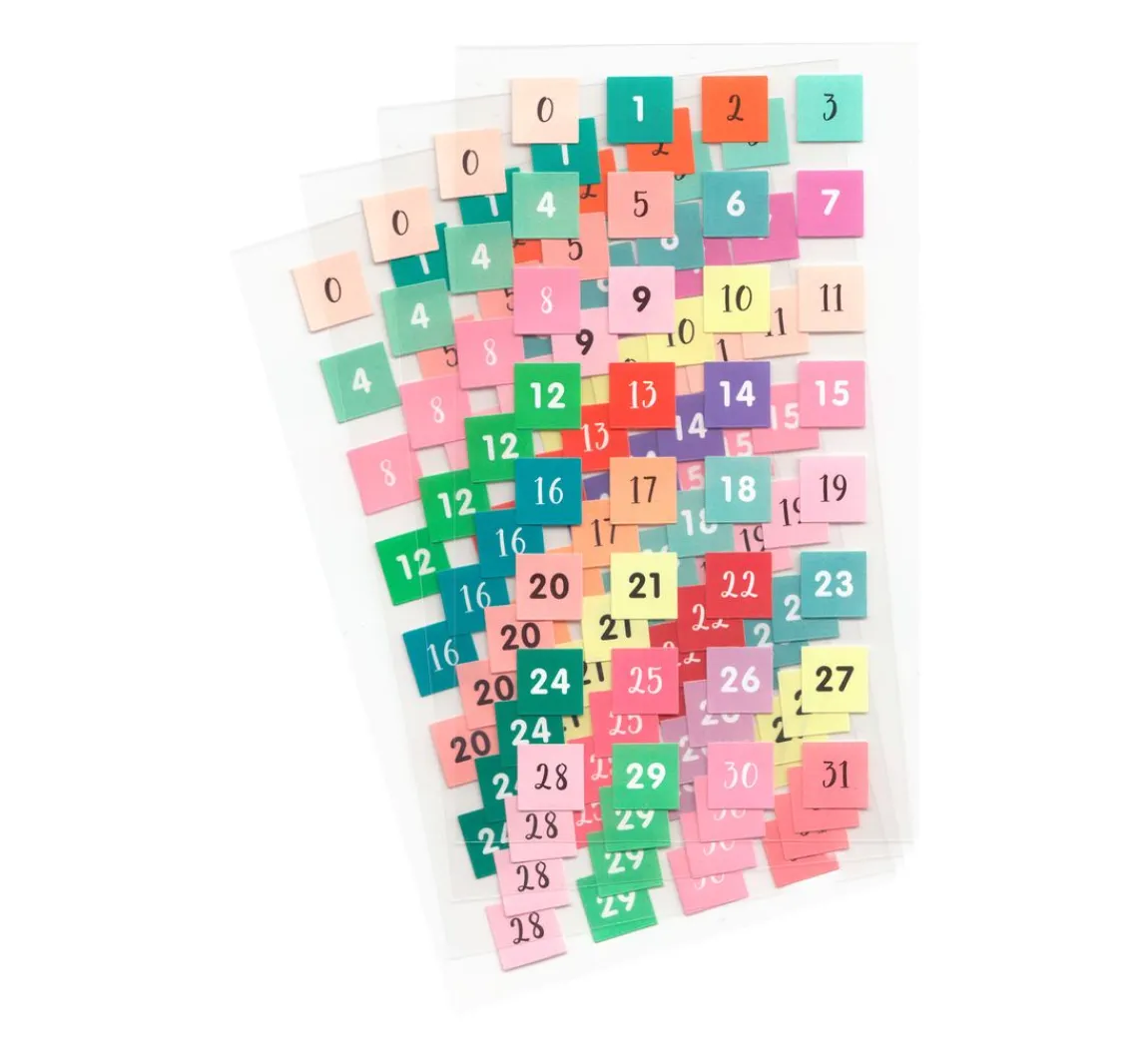 Hot Rico Design Sticker "Zahlen 0-31", 4 Blatt