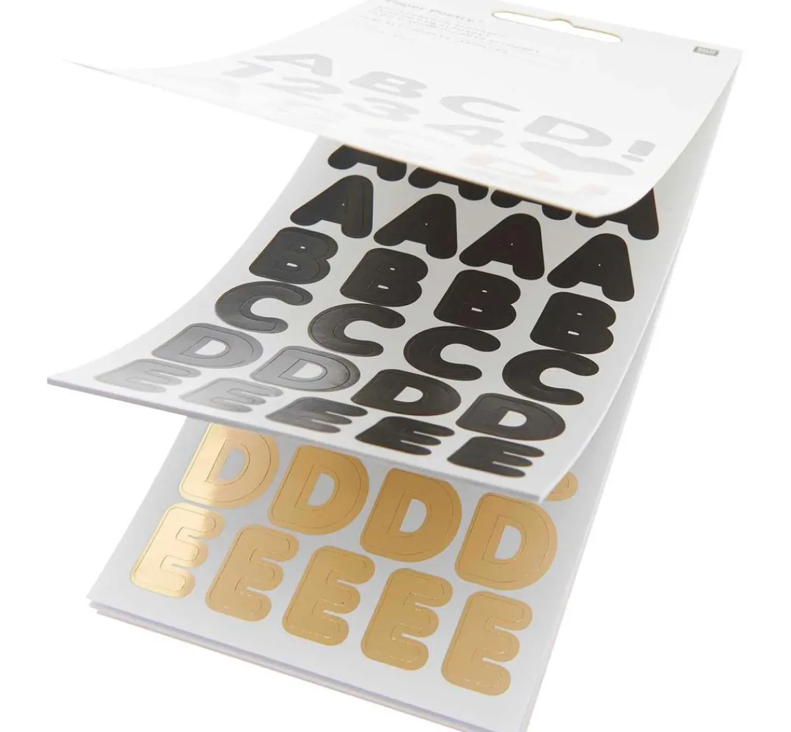 Clearance Rico Design Stickerblock "Alphabet", Schwarz/Gold