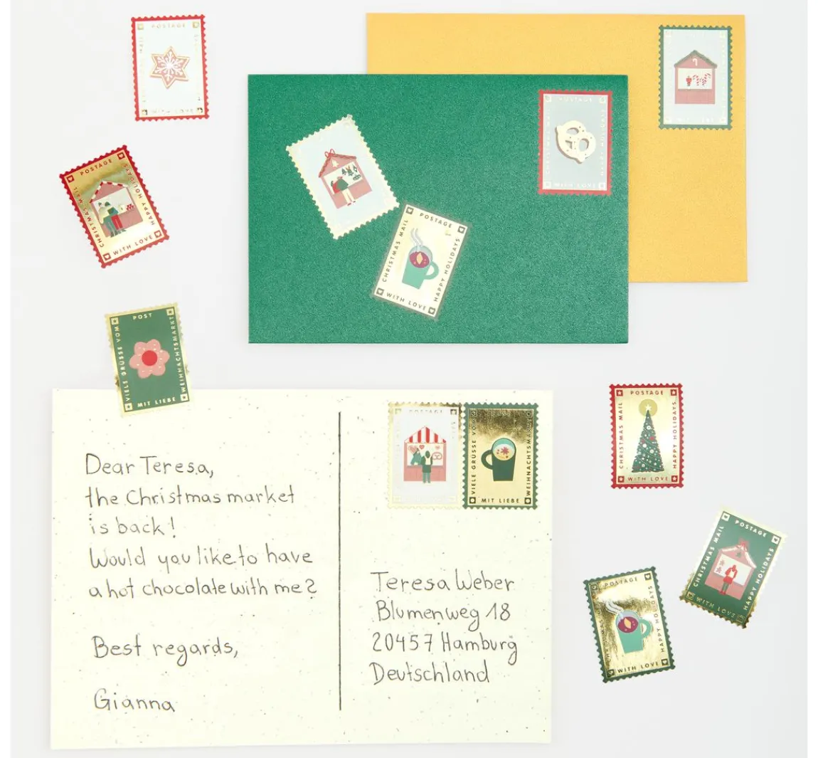 Best Rico Design Stickerrolle "Briefmarken Weihnachtspost"
