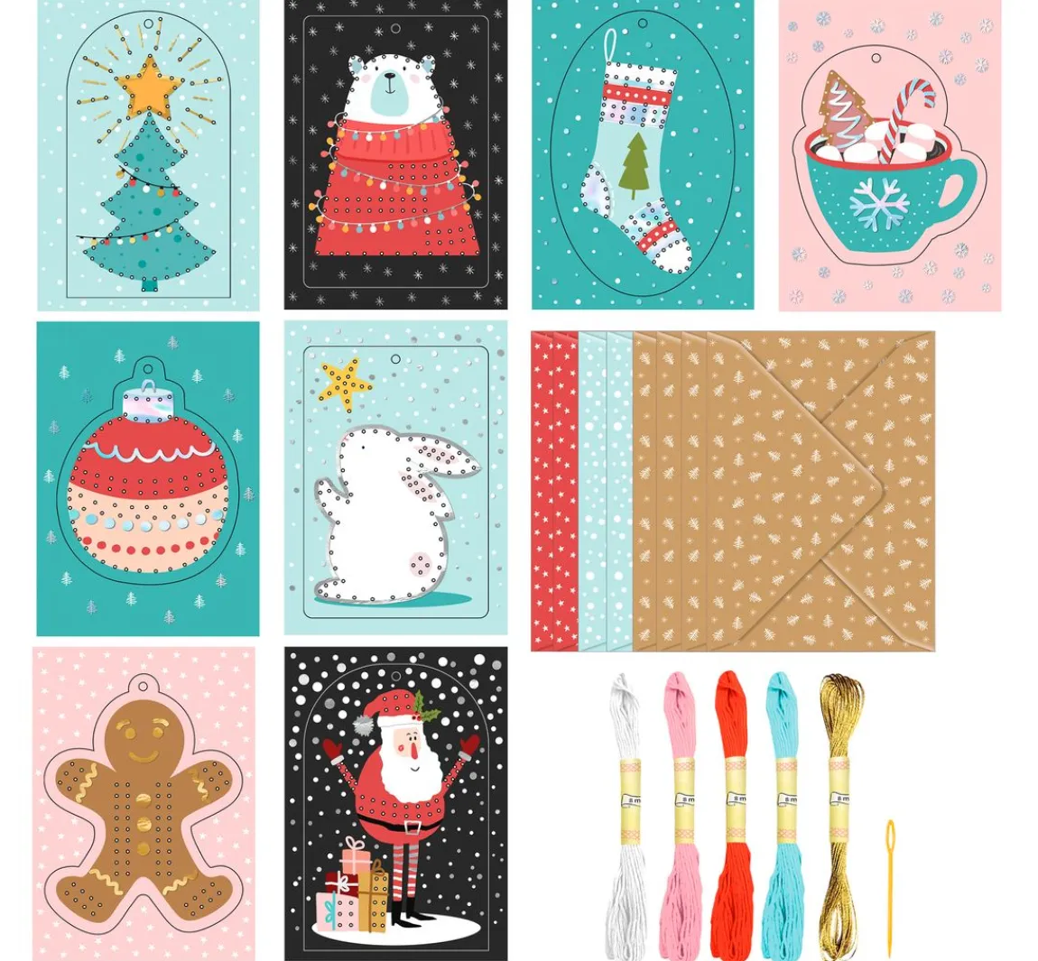 Discount URSUS Stickkarten-Set "Weihnachten"
