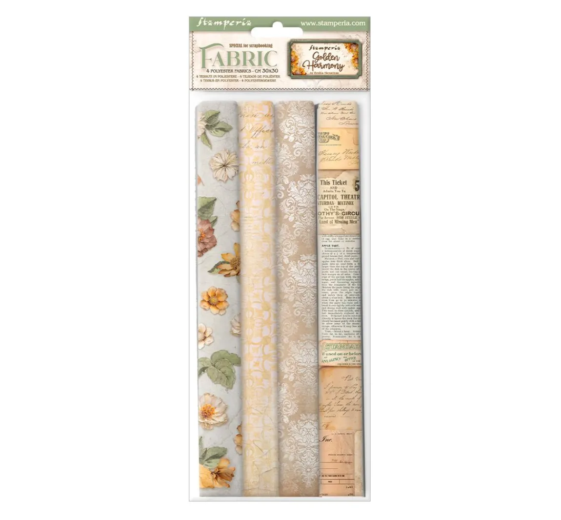 Online Stamperia Stoffpaket "Golden Harmony"
