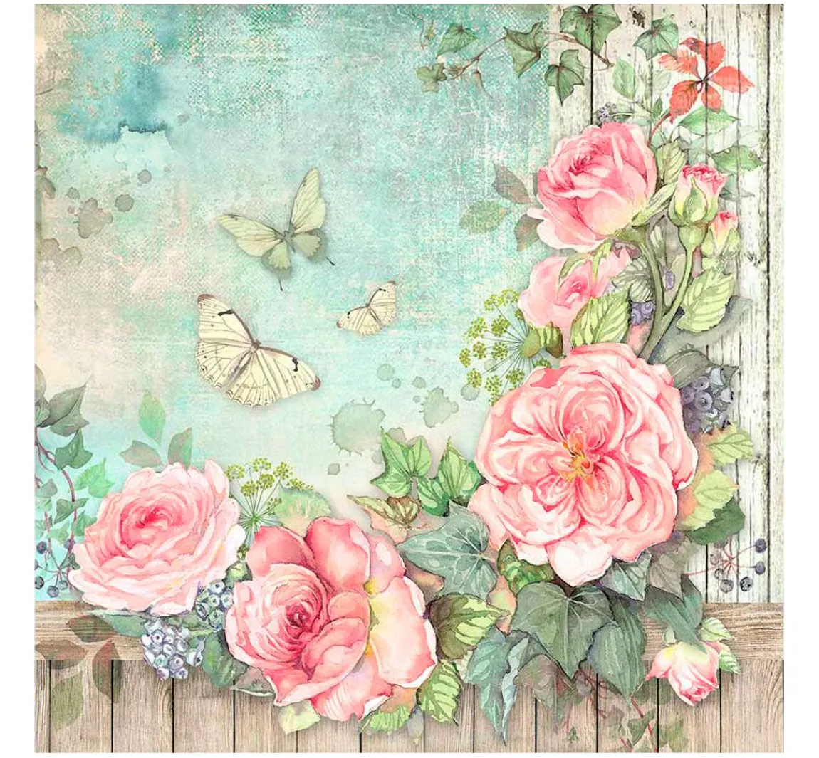 Outlet Stamperia Stoffpaket "House of Roses"