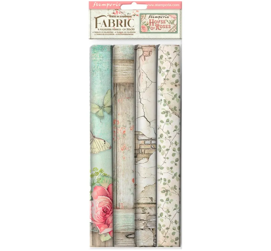 Outlet Stamperia Stoffpaket "House of Roses"