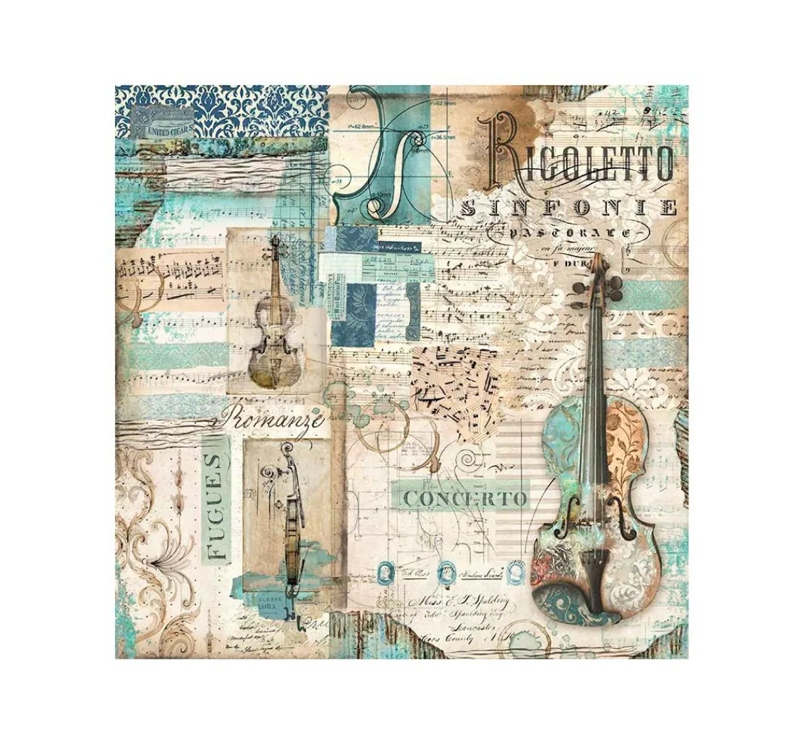 Best Stamperia Stoffpaket "Music"