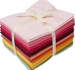 New stafil Stoffpaket Patchy Uni "Rosa-Rot-Orange-Gelb", 17 Zuschnitte